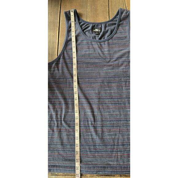 O'neill Men Tank Top Small Navy Highline Yarn Dye Stripe Knit Standard Fit Beach - Picture 8 of 8